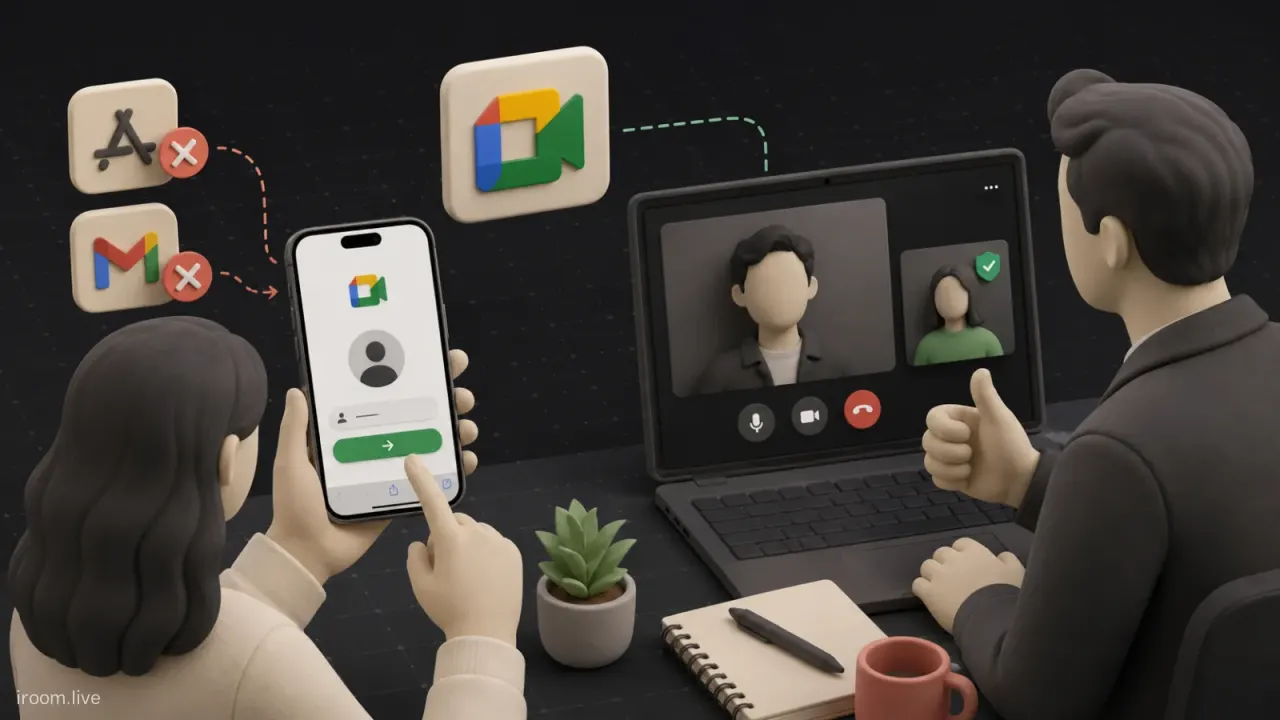 کاور ورود به Google Meet با Safari آیفون؛ بدون نصب اپ و حساب گوگل